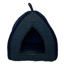 CAT BED SHERPA CUDDLY CAVE - NAVY