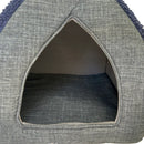 CAT BED SHERPA CUDDLY CAVE - NAVY