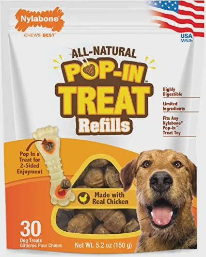 NYLABONE KNUCKLE BONE & POP-IN TREATS 30PK