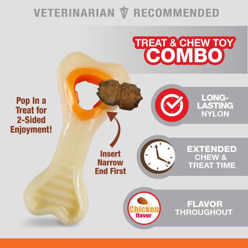 NYLABONE KNUCKLE BONE & POP-IN TREAT COMBO