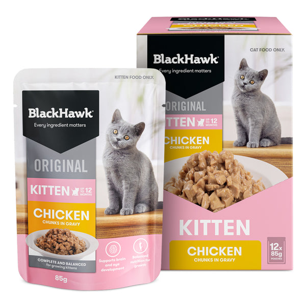 BLACK HAWK ORIGINAL KITTEN CHICKEN/FISH GRAVY 85G