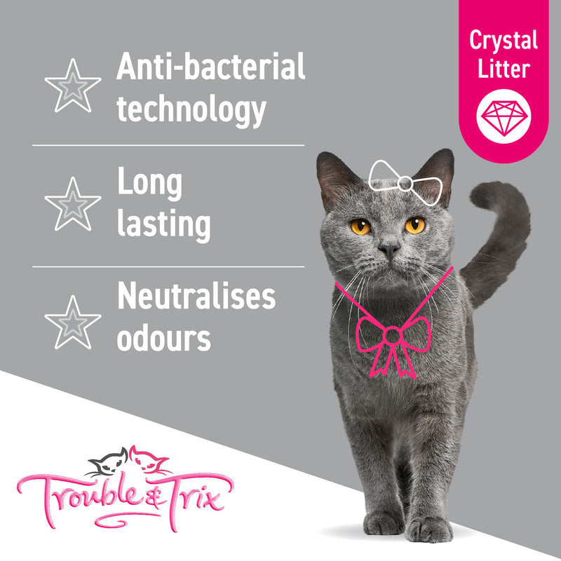 TROUBLE & TRIX ANTIBACTERIAL CRYSTAL CAT LITTER