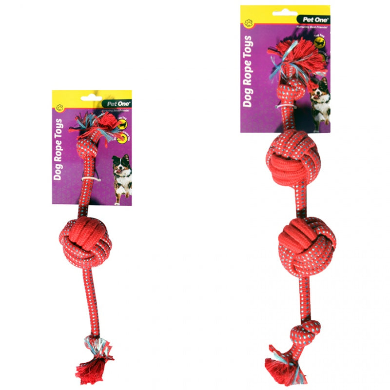 PET ONE ROPE TOY WITH KNOTTED BALL