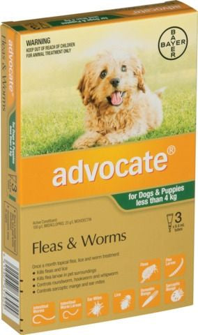 Advocate Flea Treatment For Dogs Under 4kg - 3 Pack