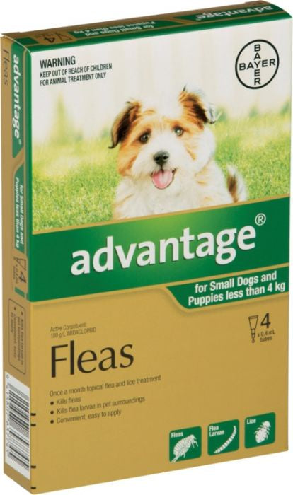 Advantage Flea Treatment For Small Dogs & Puppies Under 4kg